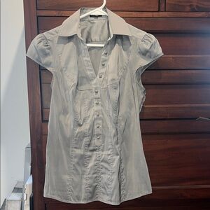 Express Women's Gray Button-Down Shirt